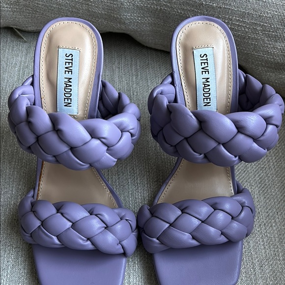 Steve Madden kenley Purple lavender Braided Heels size 7 - Picture 9 of 11